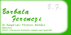 borbala ferenczi business card